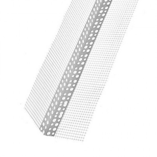 Set 25 Profile cu Plasa, 10x15mm x 2.5m, PVC, Plasa din Fibra de Sticla, Profil pentru Colturi, Coltar din PVC, Profil pentru Colturi cu Plasa, Coltar cu Plasa, Profil pentru Finisare, Profil cu Plasa PVC pentru Finisare Colturi