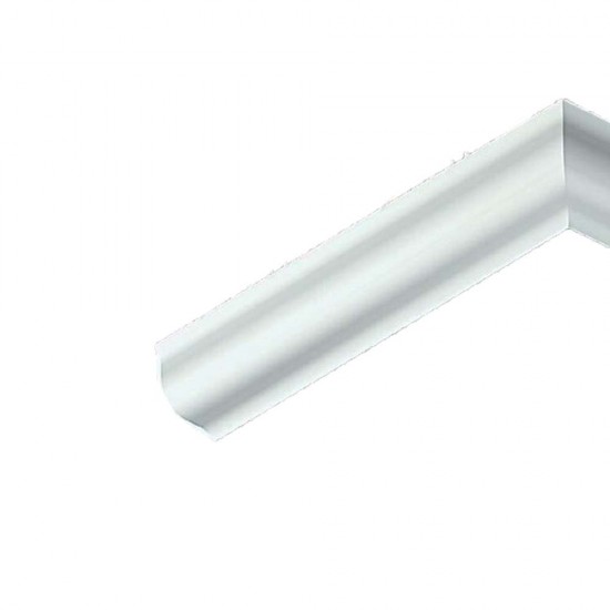 Profil Colt din PVC Portelanat Arcansas Coprisil, Neperforat, Alb, 3 m