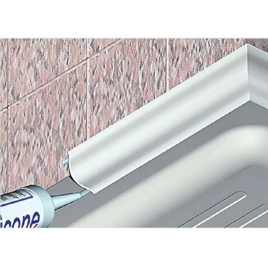 Profil Colt din PVC Portelanat Arcansas Coprisil, Neperforat, Alb, 3 m