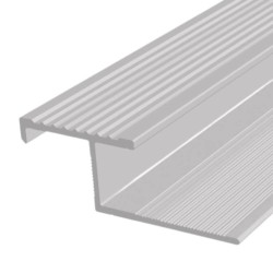 Profil de Treapta AL2100, Aluminiu, 2.5 m, Argintiu, Profil de Trecere, Profil de Trecere Trepte, Profil Trecere Trepte, Profil de Trecere Aluminiu, Profil de Trecere Trepte Incorporabil, Profil Trecere pentru Trepte