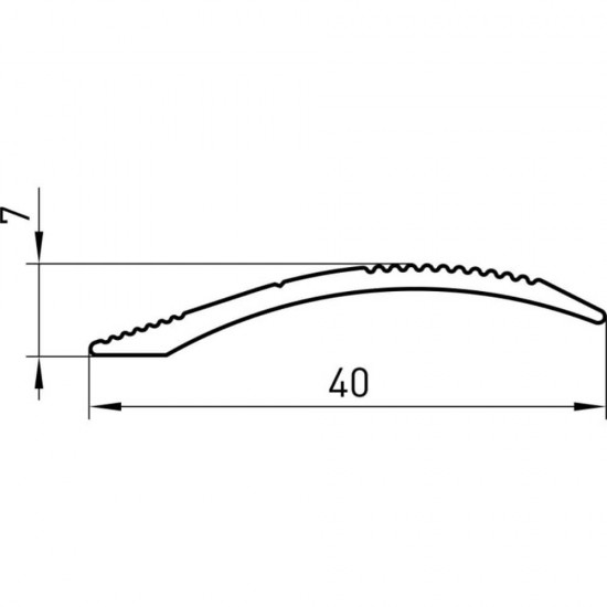 Profil de Trecere din Aluminiu TVA25, Neperforat, 2.7 m, Argintiu, Diferenta de Nivel, Profil de Trecere, Profil de Trecere Pardoseli, Profil de Trecere Aluminiu, Profil de Trecere pentru Diferenta de Nivel, Profil Trecere Pardoseli