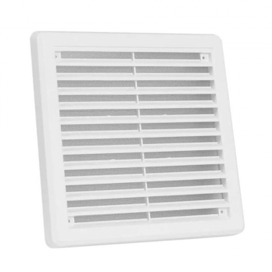 Grila de Aerisire cu Plasa Karro, 15x15 cm, Plastic Alb, Plasa de Aerisire, Rama de Aerisire, Grile Ventilatie cu Plasa, Rama de Ventilare cu Plasa, Grila Plastic cu Plasa de Aerisire, Grile Simple de Aerisire cu Plasa Antiinsecte, Sisteme de Ventilatie