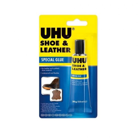 Adeziv de Pantofi Uhu, 30 g, Blister, Adeziv special pentru Pantofi, Adeziv pentru Piele, Lipici Piele, Lipici pentru Pantofi, Adeziv Incaltaminte, Adezivi Incaltaminte, Articole Ingrijire Pantofi, Lipici Special pentru Incaltaminte