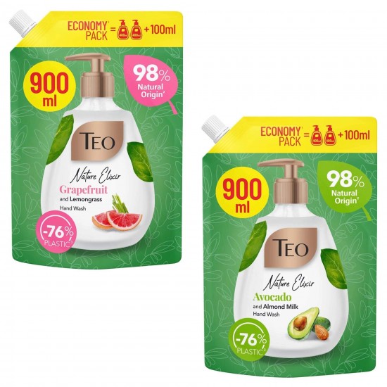 Teo Rezerva Sapun Lichid Avocado Si Lapte De Migdale, 900 Ml