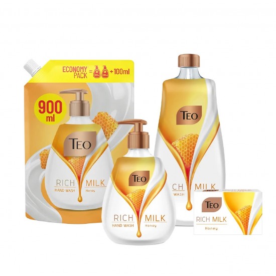 Teo Sapun Lichid Rezerva Rich Milk Honey, 900 Ml