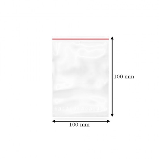 Pungi cu Fermoar Ziplock Transparente, 100x100 mm, cu Sistem de Resigilare, 100 Buc/Set, Grosime Folie 40 Microni