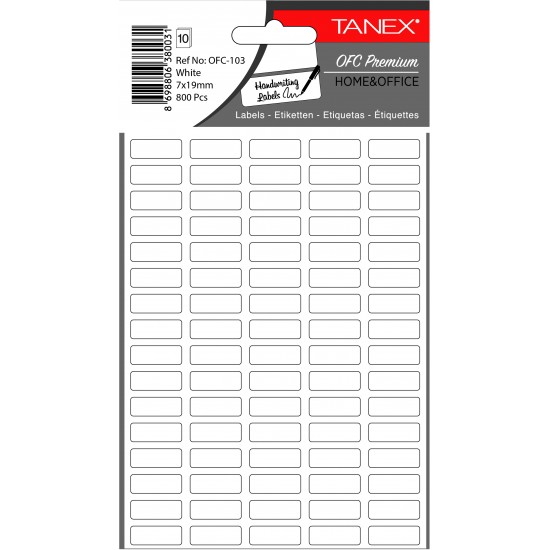 Etichete Autoadezive, 7 X 19 Mm, 800 Buc/set, Tanex, Alb