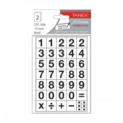 Etichete Autoadezive Cu Cifre, 0-9, 2 Folii/set, Tanex, 20mm Regular