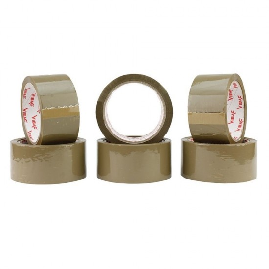 Set 36 Role Banda Adeziva VIBAC Solvent, 48mm x 60m - Benzi Maro pentru Ambalare