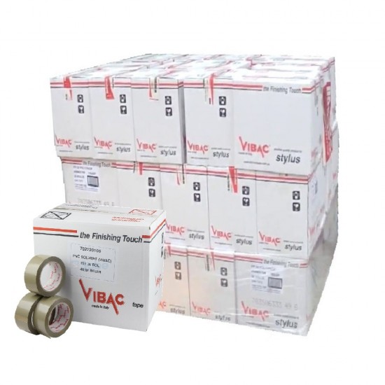 Palet 3024 Role Banda Adeziva VIBAC Solvent, 48mm x 60m - Benzi Maro pentru Ambalare