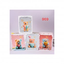 Punga Cadou, Carton 210gr, Design Bear, 18x23x10cm, Modele Asortate