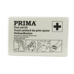 Trusa Medicala de Prim Ajutor pentru Autoturisme, DIN 13164 in Cutie din Plastic, Avizata RAR si CE, Valabilitate 5 Ani, Trusa Sanitara de Prim Ajutor Auto, Trusa Prim Ajutor Auto, Kit-uri Siguranta Auto, Truse Medicale Auto