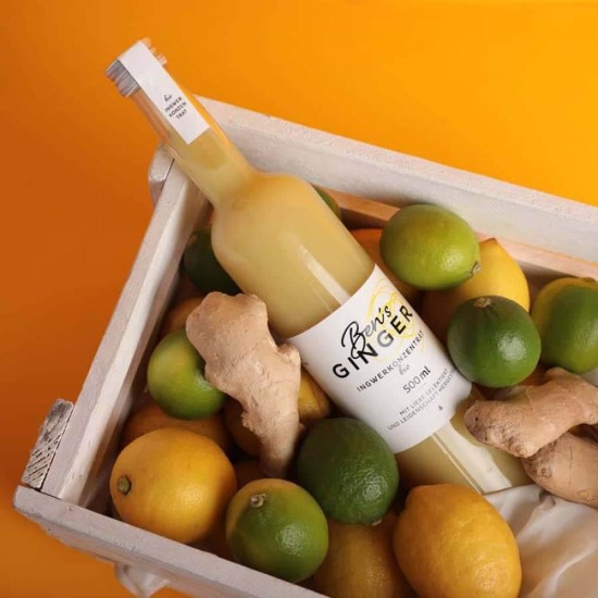 Ben's Ginger Piersici &amp; Busuioc Bio, 0.5 L