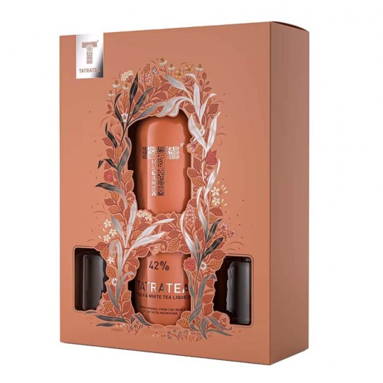 Lichior Tatratea 42% cu 2 pahare de shot, 0.7 L