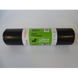 Saci Plastic Reciclat, Ultra Rezistenti, 120l, 70x110cm, 135 Microni, 10buc/rola, Resaco Professiona