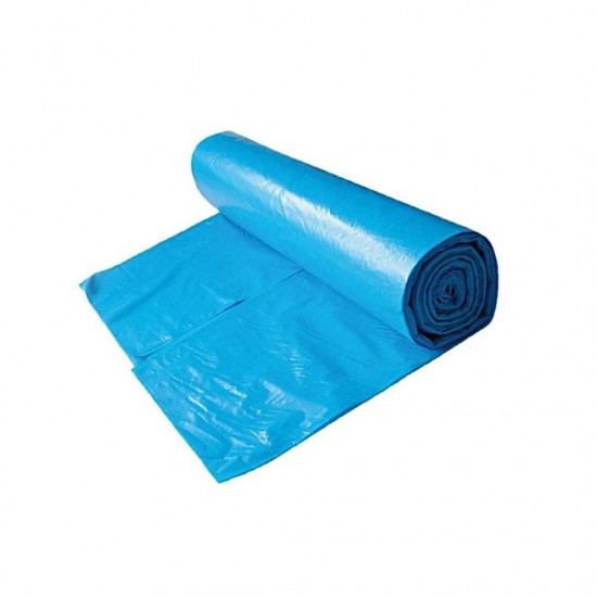 Saci Plastic Reciclat, Standard, 60l, Cu Snur, 60x70cm, 25 Microni, 10buc/rola, Resaco - Albastri