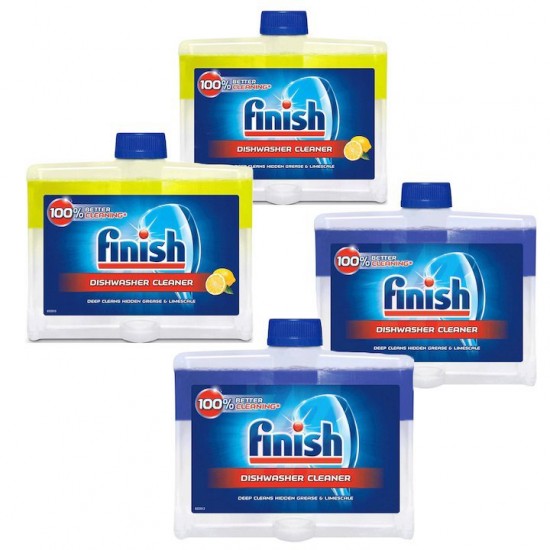 Pachet Promo:2x Finish Solutie Curatare Masina Vase Regular 250ml + 2x Finish Solutie Curatare Masina Vase Lemon 250ml
