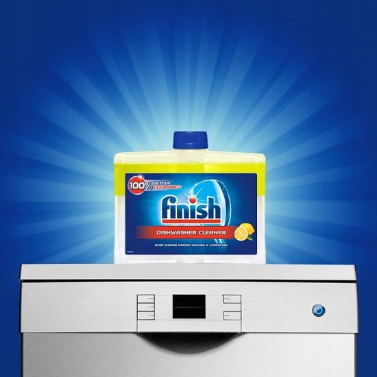 Pachet Promo:2x Finish Solutie Curatare Masina Vase Regular 250ml + 2x Finish Solutie Curatare Masina Vase Lemon 250ml