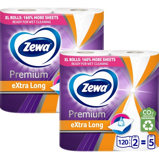 Prosoape De Hartie Zewa Extra Long, 2 Straturi, 70 Foi X 2 Role
