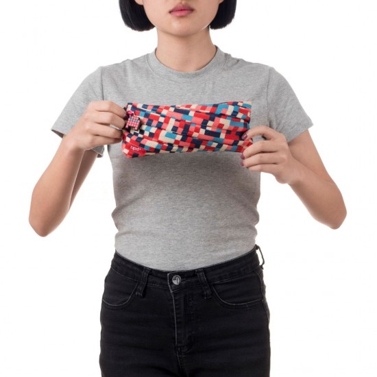 Penar Cu Fermoar, Zipit Pixel - Albastru Si Rosu