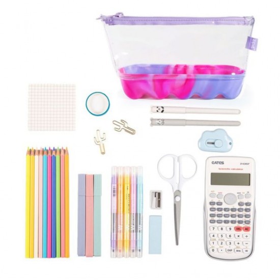 Penar Cu Fermoar Zipit Silicone Wave Pouch - Pink-purple