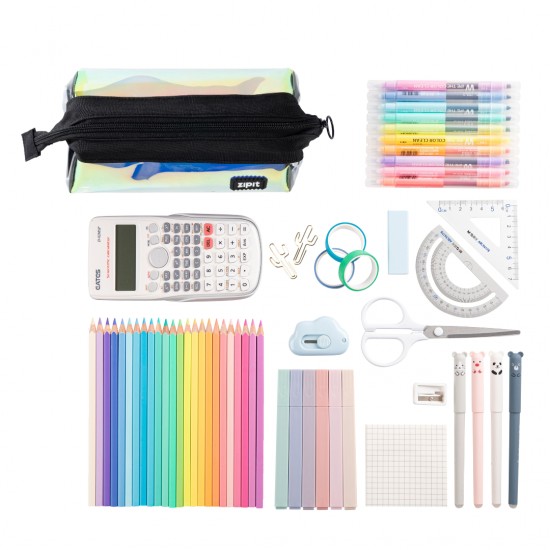 Penar Cu Fermoar Zipit Iridescent Lenny - Black