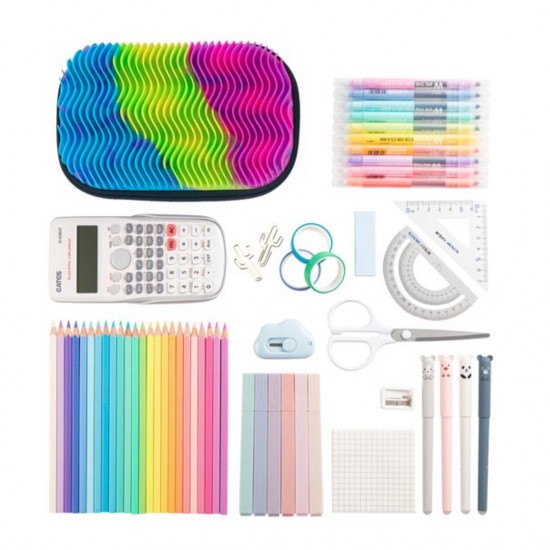 Penar Cu Fermoar Zipit Wavy Silicone Top Storage Box - Neons