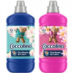 Pachet Promo: Balsam Rufe Coccolino Water Lily 1275 Ml + Balsam Rufe Coccolino Tiare Flower 1275 Ml